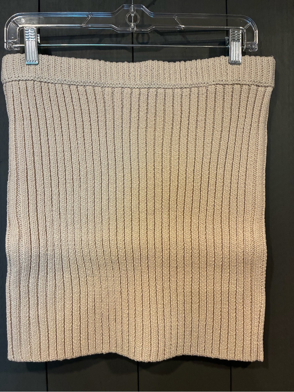 Mango Cream Ribbed Mini Skirt - Picture 2 of 5